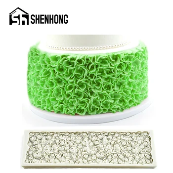 

SHENHONG New Wedding Birthday Party Pastry Border Decorating Mould Rose Ruffle Petal Sugar Craft Silicone Fondant Cake Mold