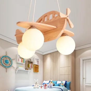 

Wood A Originality Children House Boy Bedroom Restaurant Balcony Personality Solid Wood Environmental Protection A Chandelier