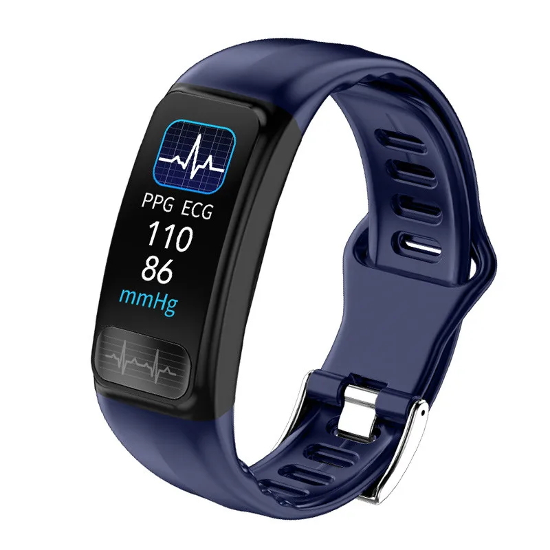 P12 ECG PPG Smart Bracelet Blood Pressure Heart Rate Monitor Smartband Sports IP67 Waterproof Fitness Tracker Wristband 