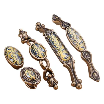 

Classical Crystal Cabinet Wardrobe Handle Jane European Fine Yellow Coffee Handle Kitchen Furniture Cabinet Drawer Locker Knob