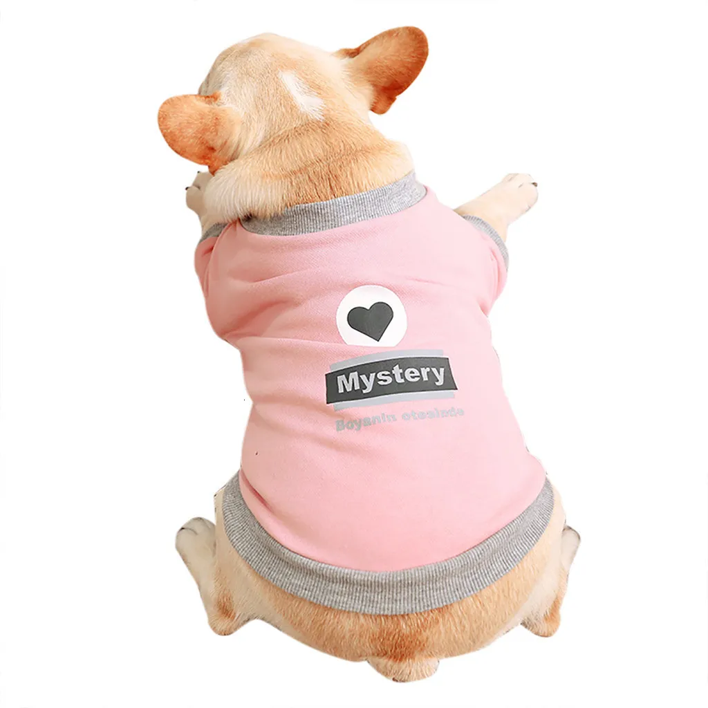 Pet Dog Clothes Fashion Small and medium Pet Fashion Mystery Printed Round Neck Shirt Dog Puppy Suit French Bulldog Perro