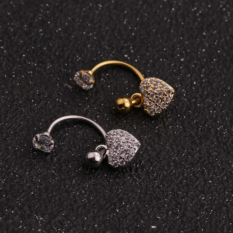 1 шт., Стальные CZ Daith Спиральные серьги, кубический хрящ, Tragus, циркония, свисающие с пирсингом, ювелирное изделие, обруч
