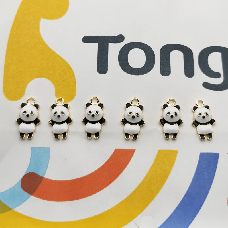 

10PCS Kawaii Enamel Panda Earrings Pendant Charms Animal Floating Charm Fit DIY Jewelry Findings Necklace Bracelet Dangle YZ696