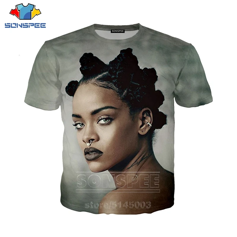 Футболка Rihanna для мужчин и женщин летняя свободная толстовка с 3D принтом