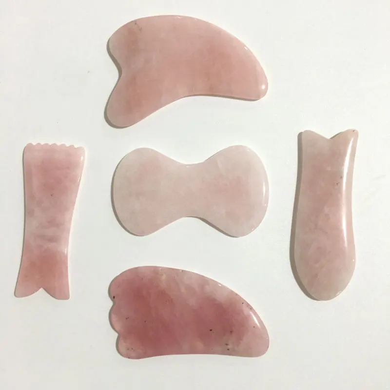 Pierre De Jade Quartz Rose Naturel, 2 Pièces, Plaque De Planche, Outil De Massag - Foto 5