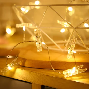 

2M 5M 10M LED Christmas Photo Clip Style Fairy Light Led String wedding natal Garland New Year christmas decorations for home