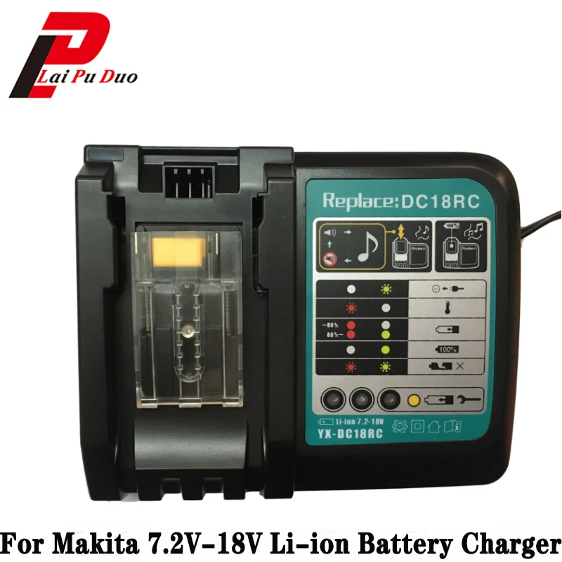 Li ion Battery Charger 3A 6A DC18RC for Makita 7.2V 18V BL1830 
