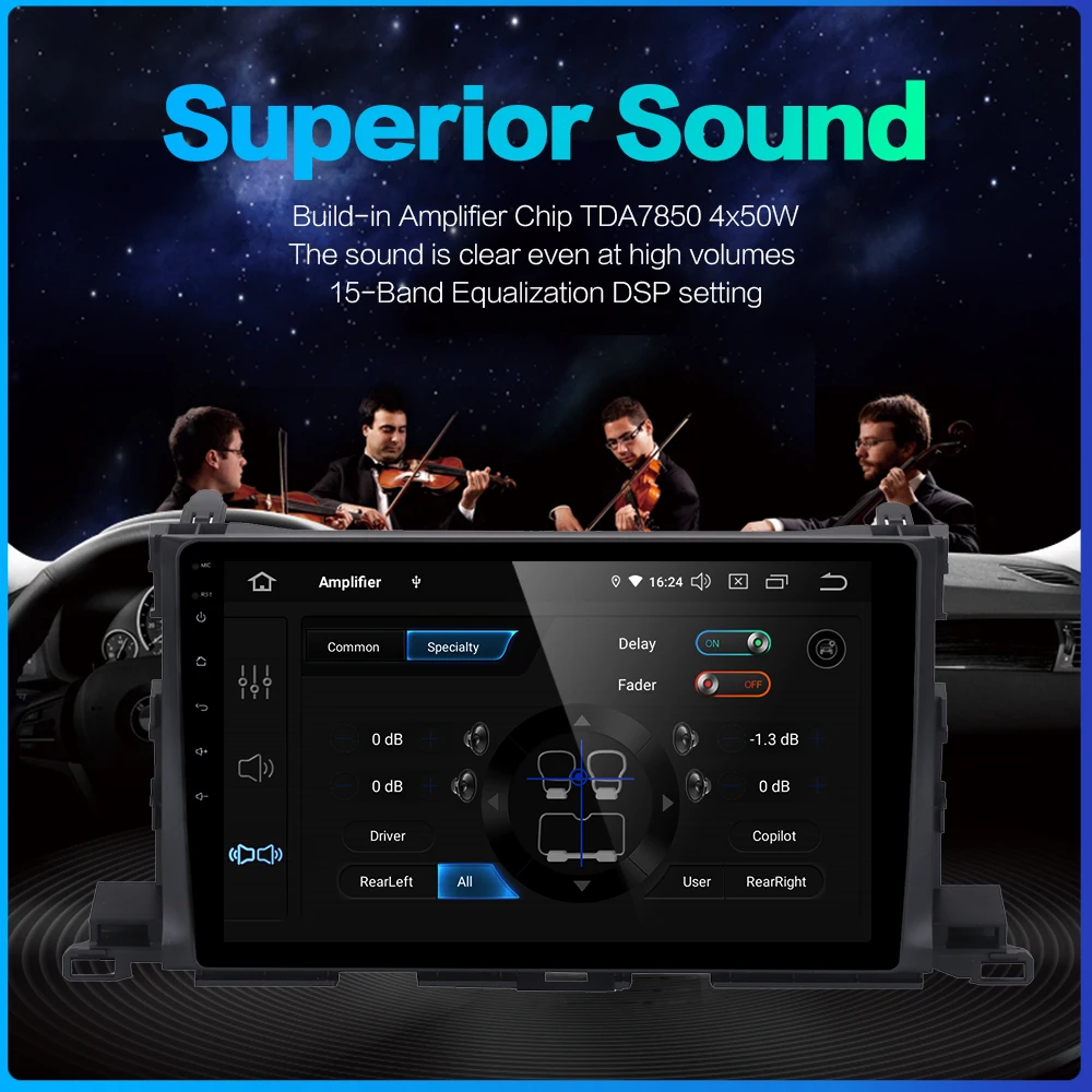 Best for Toyota highlander 2015 GPS Navigator DSP Vehicle 10.2" IPS TDA7850 Car 1 Din Android 9.0 Radio Multimedia Player Stereo PC 4