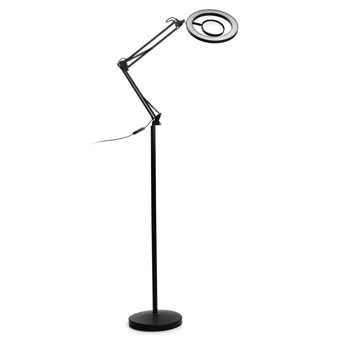 

LED Magnifying Floor Stand Lamp Magnifier 8X Adjustable Glass Rotated Len 3Color Light For Facial Beauty Salon Nail Tattoo