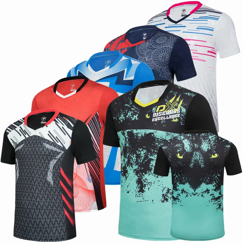 Badminton Sports T Shirts Quick Dry Breathable Men Women Team Running Fitness Exercise Training