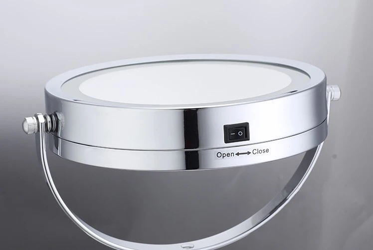 Espelho com Luz Graus de Rotação Ampliação Inchmakeup 360 Dupla Face Metal Desktop Espelho Cosmético 5x10x 7 Led 10 5x10x ampliação 7 inchmakeup espelho com luz