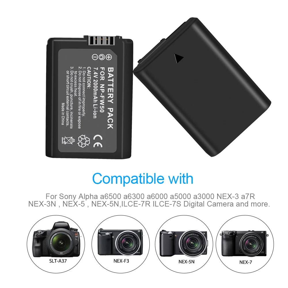 PALO 2000mAh NP-FW50 NPFW50 NP FW50 Аккумулятор для sony Alpha a33, a35, a37, a55, SLT-A33, SLT-A35, SLT-A37, SLT-A37K, SLT-A37M, SLT-A55