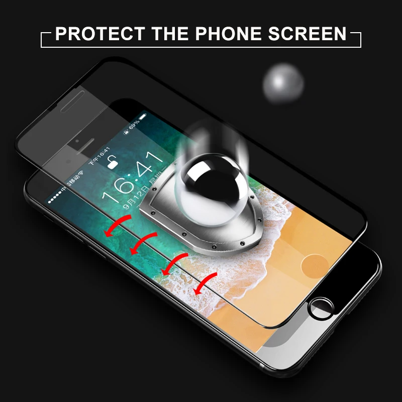 Защитное закаленное стекло для iPhone 6, 6s, 7, 8 Plus, Защитное стекло для экрана с мягкими изогнутыми краями для iPhone 11 pro, X, XR, XS MAX