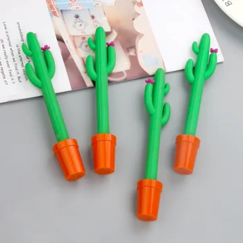 

Creative Cactus Potted plant Gel Pens Cute 0.5 mm Black Ink Signature Pen School writing Supplies Stationery Promotional gift