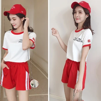 

Student Causal Outdoor suit summer new Korean version of the refreshing short-sleeved T-shirt sports shorts two-piece
