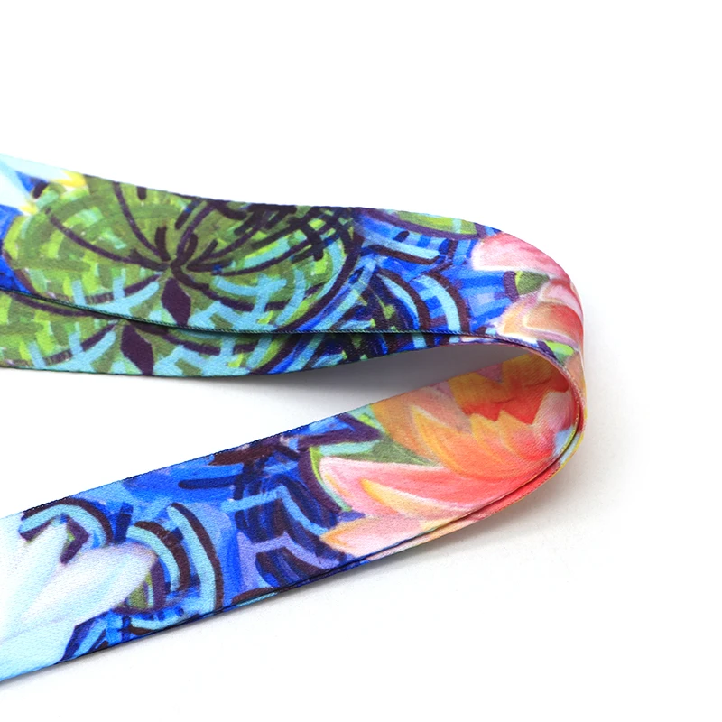 Van Gogh Lotus Flowers Art for Keychain ID Card Pass Phone Badge Holder Hang Rope Lariat Ribbon Lanyard Key Holder DC121
