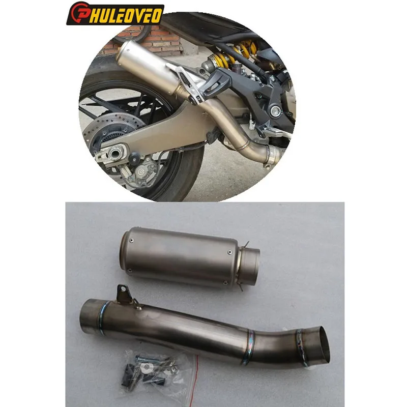 Titanium Alloy Motorcycle Exhaust Muffler Link Pipe for Ducati Monster 821 1200R 1200S 2014-2019 Exhaust Muffler Escape Mid Pipe