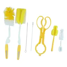 7 шт./компл. Детская щетка для бутылочки для кормления набор Очиститель Щетка для молочных бутылок губка набор сосок очиститель соски Детская Бутылочка теплые инструменты для мытья