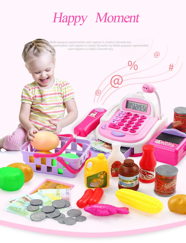 

Children's Anti-real Supermarket Cashier Credit Card Machine Girls Kids Multi-accessory Multi-function Cash Register