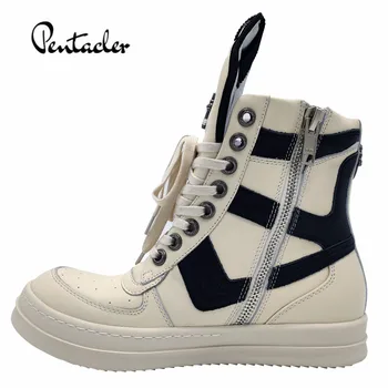 

Dropship genuine leather crow rivets lace up trainer sneaker Boots quality men dunk Boots