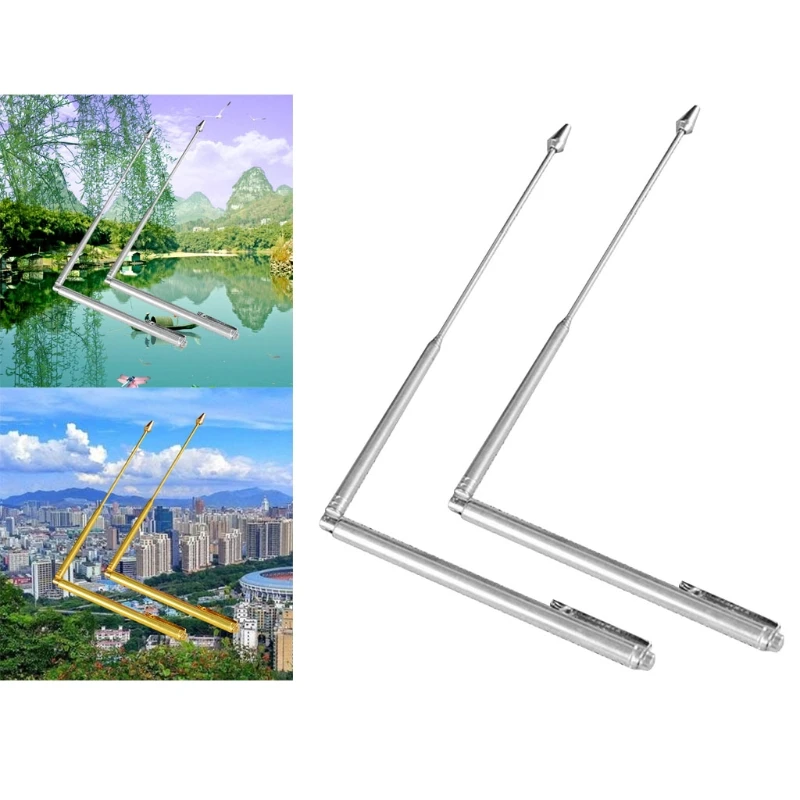 New 2 Pieces Metal Dowsing Rods Water Detector Tool Adjustable Finding Paranormal Energy Lost Items Underground Water