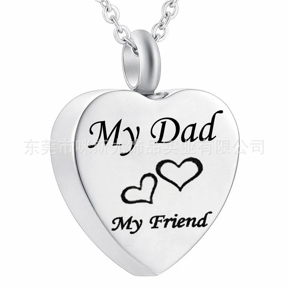 

AliExpress New Style-Open Pet Cremains Pendant Necklace Heart Shape MY Dad Cremation Urn Jar Perfume Bottle