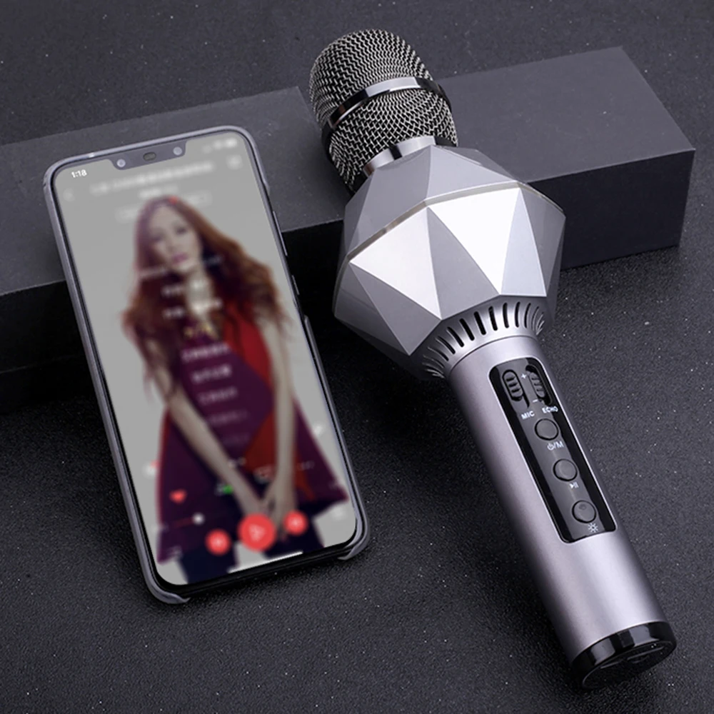 Беспроводной bluetooth микрофон Karaokes плеер Запись микрофон для пения беспроводной BT5.0 динамик сокровище подарок