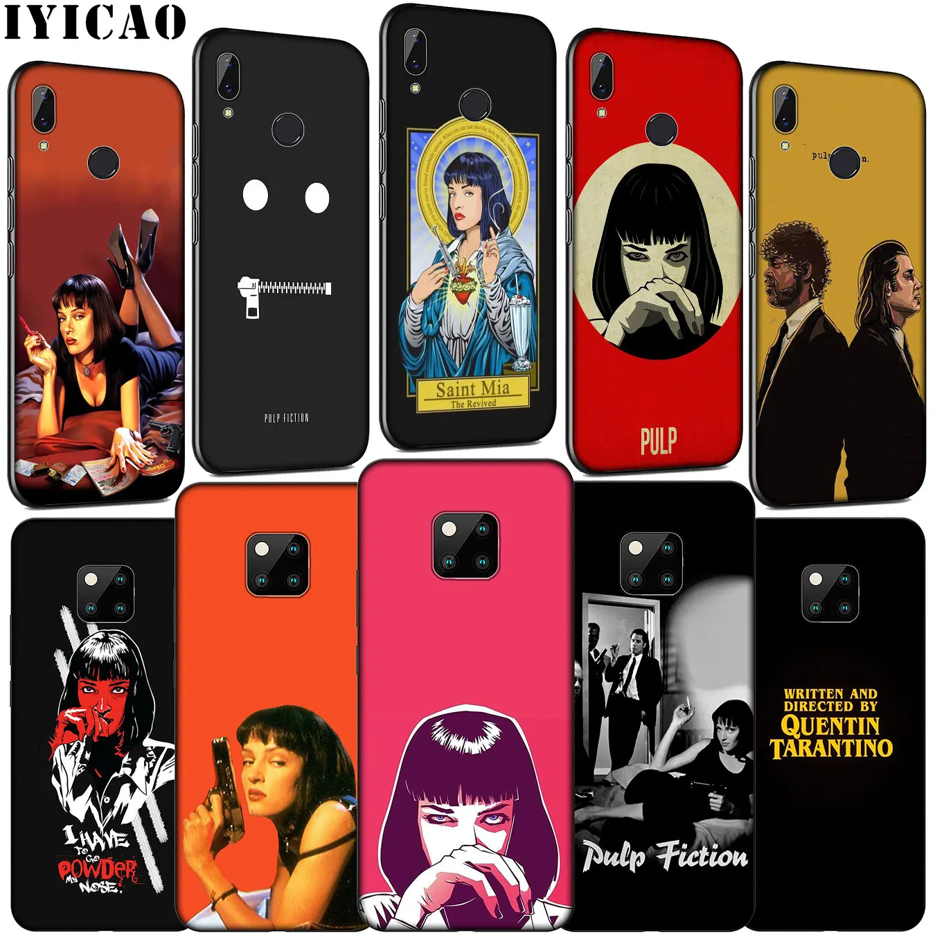 IYICAO TV Pulp Fiction Soft Silicone Phone Case for Huawei Mate 30 20 10 Pro Nova 5i 4 3 3i 2i 2 Lite Black Cover |