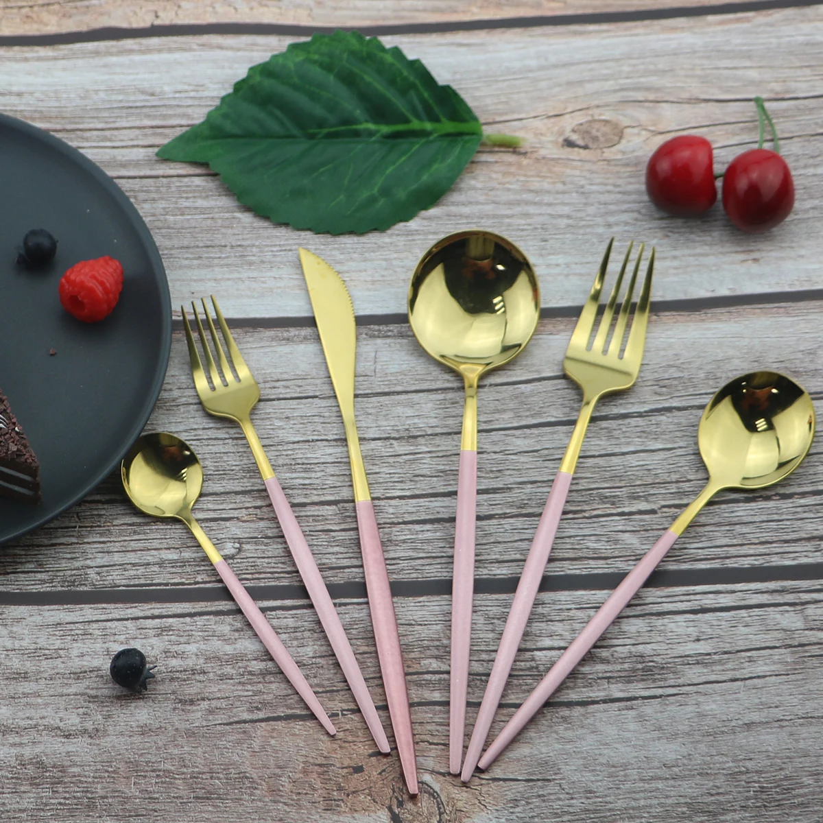 Kitchen Silverware 304 Travel Cutlery Set Pink Gold Dinnerware Set 304 Stainless Steel Dinner Set Knife Fork Spoon Tableware Set|Juegos de vajilla| - AliExpress