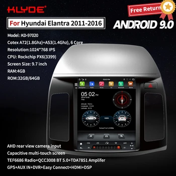 

Klyde For Hyundai Elantra 2011-2016 Android 9 Car Radio Multimedia Player Stereo Head Unit Car GPS Navigation Tesla Style Screen
