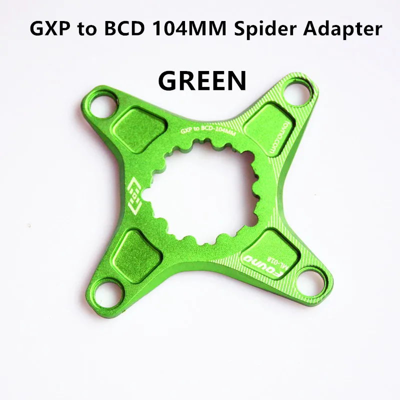 GREEN Fovno велосипед Кривошип GXP до BCD 104 мм Паук адаптер для GXP XX1 X0 X9 Кривошип - Цвет: GREEN