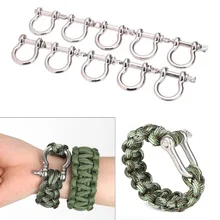 50 шт. цинковый сплав U форма O форма Скоба для наружного кемпинга Туризм выживания Веревка Браслеты Пряжка подковы вспомогательный карабин