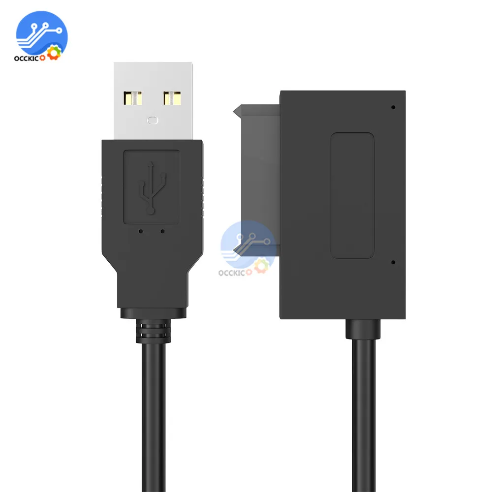 USB 2,0 до 7+ 6 13Pin конвертер для тонкого жесткого диска SATA ноутбука CD/DVD Rom Оптический адаптер кабель конвертер