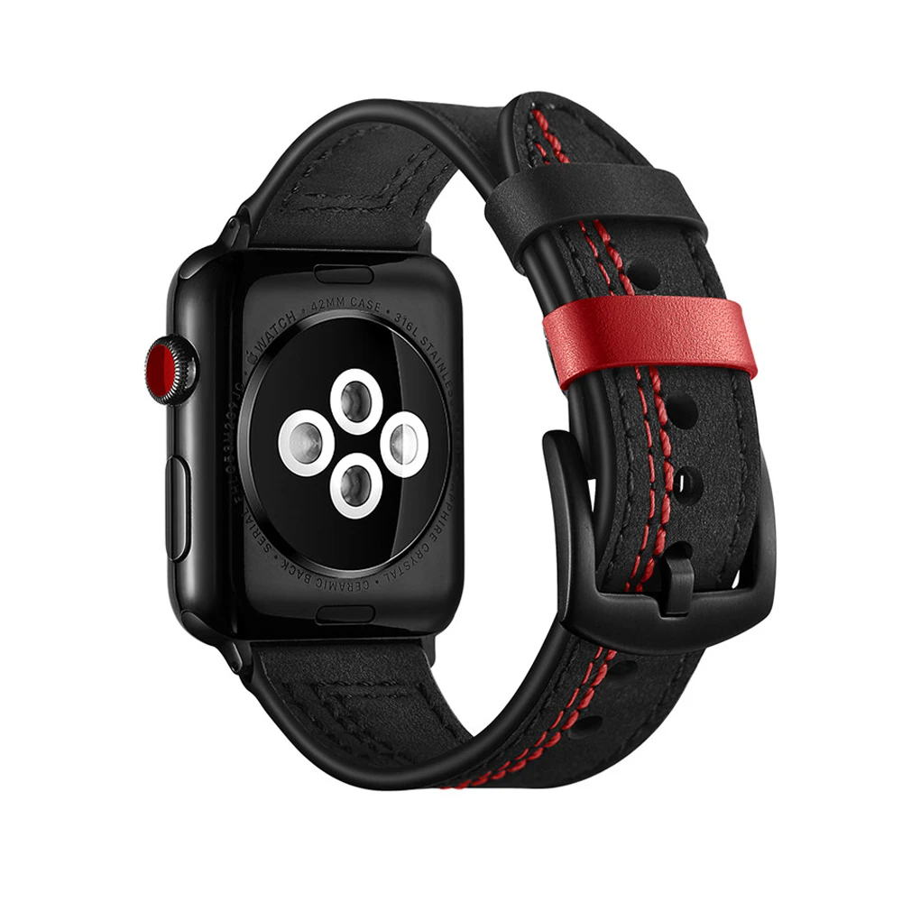 Кожаный ремешок для apple watch 42 мм 38 мм iWatch 4 ремешка 44 мм/40 мм ремешок для часов из натуральной кожи браслет для apple watch 4 3 21