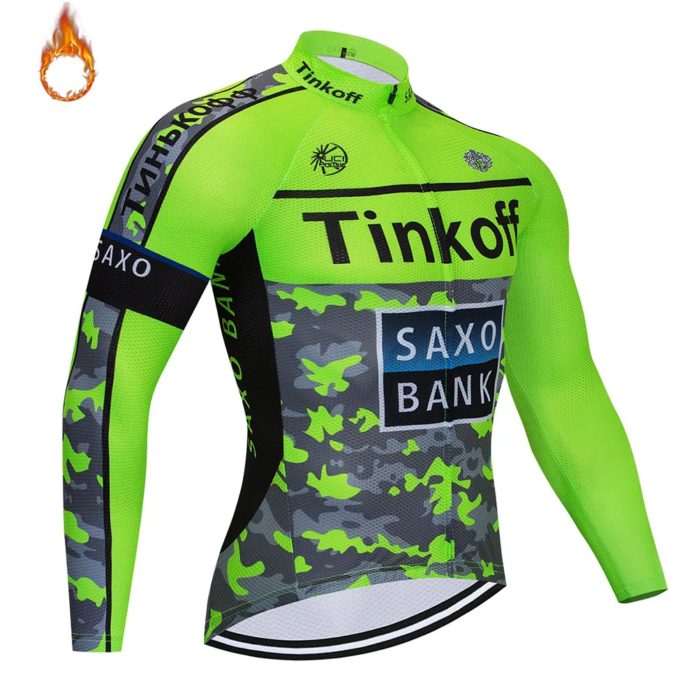 Tinkoff одежда для велоспорта Pro Team зимние теплые флисовые мужские майки для велоспорта MTB велосипед Майо Ropa Ciclismo Спортивная одежда