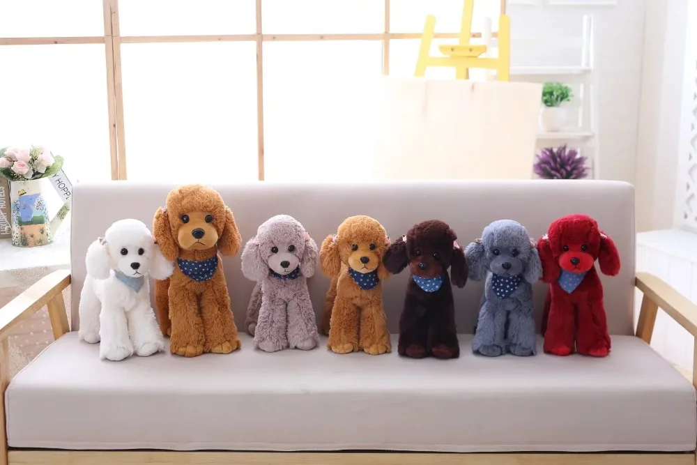 Mignon caniche Teddy chien Simulation peluche Animal en peluche jouet filles cadeau d'anniversaire décoration de la maison