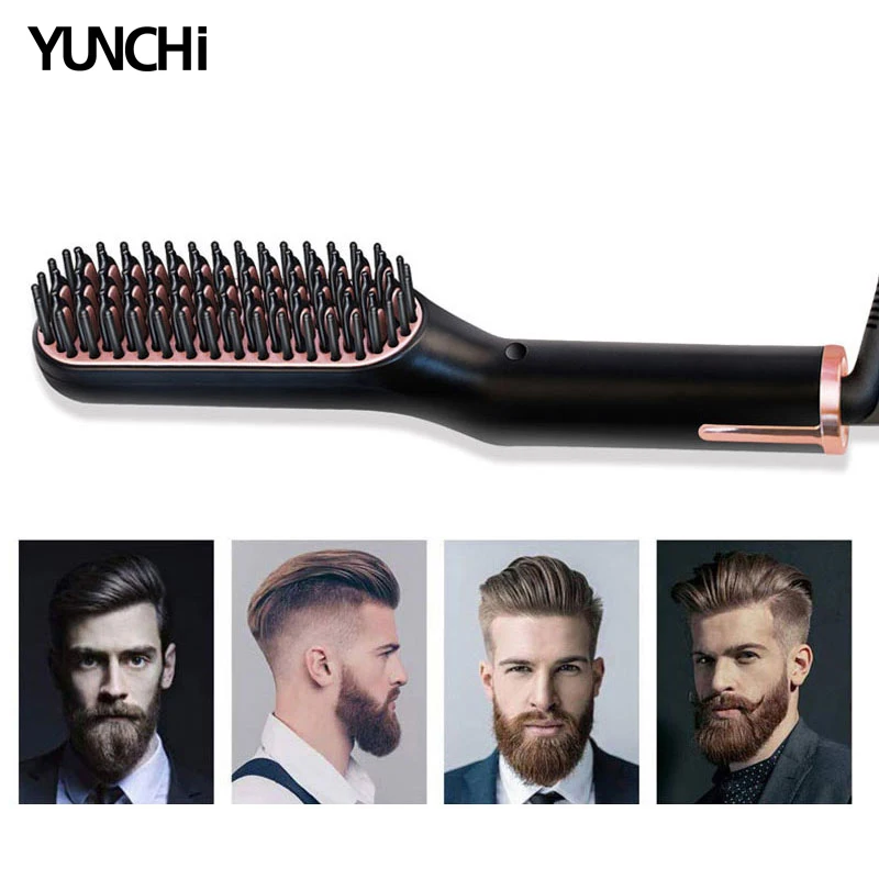 3 In 1 Electric Straightener Brush Comb For Quickly Straightening Beard Or Hair Multifunctional Safety Styler for Men And Women