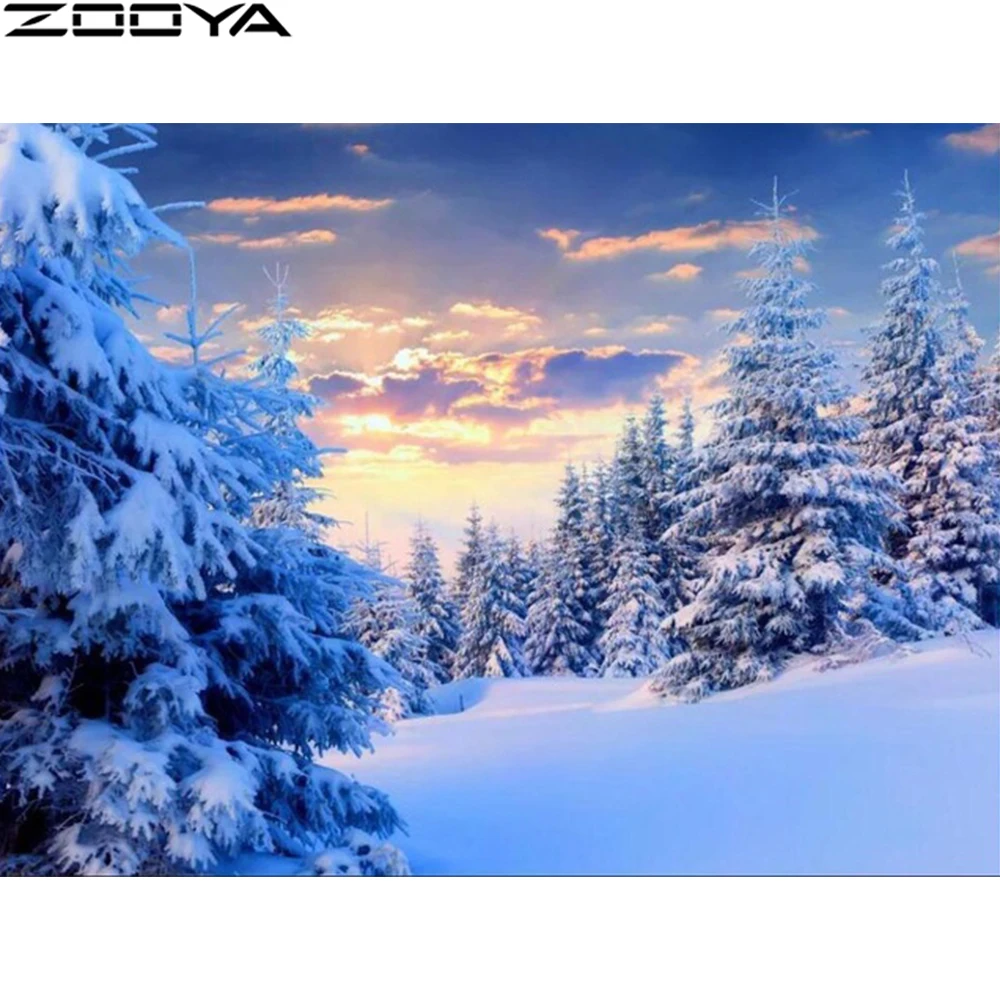 ZH093-1 ZOOYA 5D Diy алмазная живопись полный дрель квадратный алмаз в альбомной ориентации вышивка природа картины Бриллиантовая мозаика полный макет ZH093 - Цвет: ZH093-1
