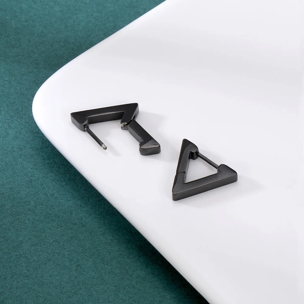 Stainless Steel Hoop Earrings for Women Men Black Rose Gold Plated Circle Round Earring Geometric Classic Cartilage Earrings