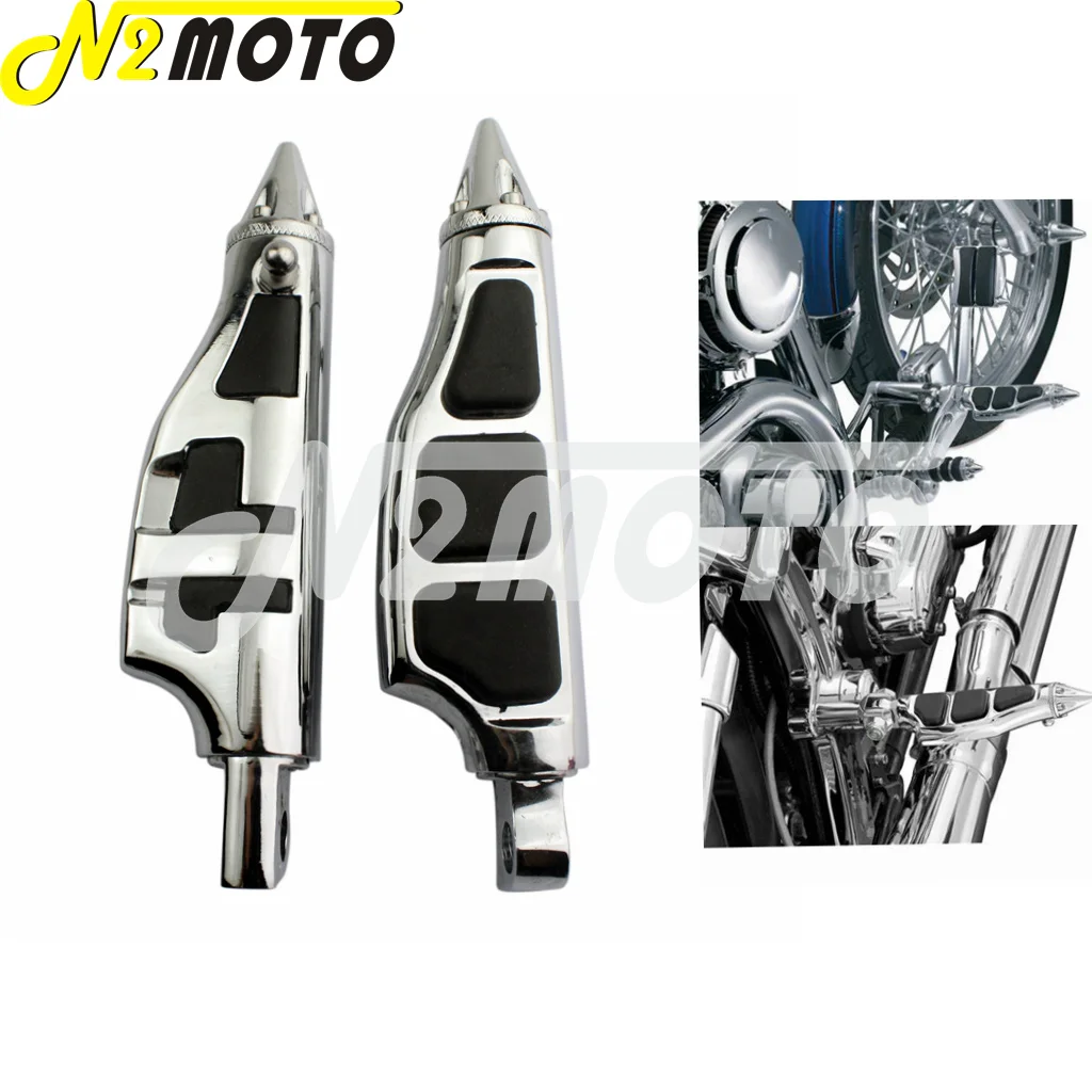Motorcycle Pair Rear Foot Pegs Custom Male Peg Mount Stiletto Foot Peg