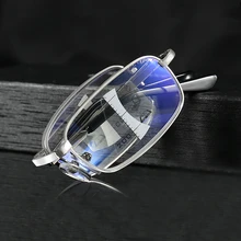 Прогрессивные многофокальные складные очки для чтения для мужчин и женщин, анти-синий светильник, очки, смарт-очки с зумом для дальней дальности