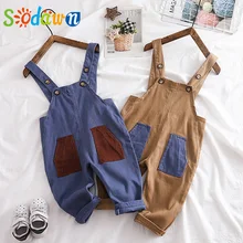 Sodawn/ новая детская одежда дети Overalla штаны-шаровары для мальчиков и девочек комбинезоны с карманами комбинезон, детская одежда для девочек
