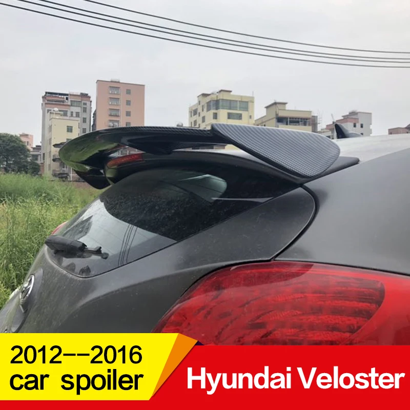 Использовать для Hyundai Veloster спойлер 2012 13 14 15 года глянцевое углеродное волокно/frp зад крыла крыши спортивные аксессуары