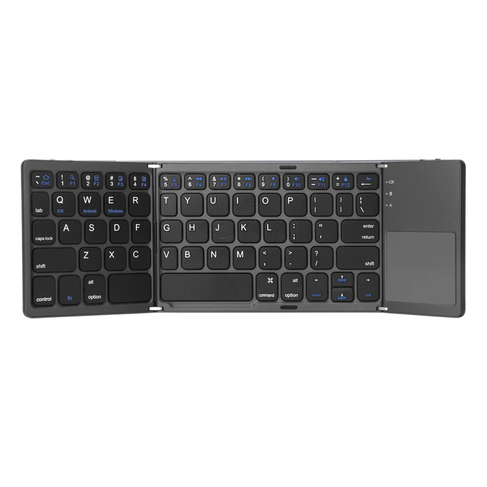 

Three System Universal Three-Fold With Touchpad Tablet Mobile Computer Wireless Bluetooth Folding Mini Keyboard