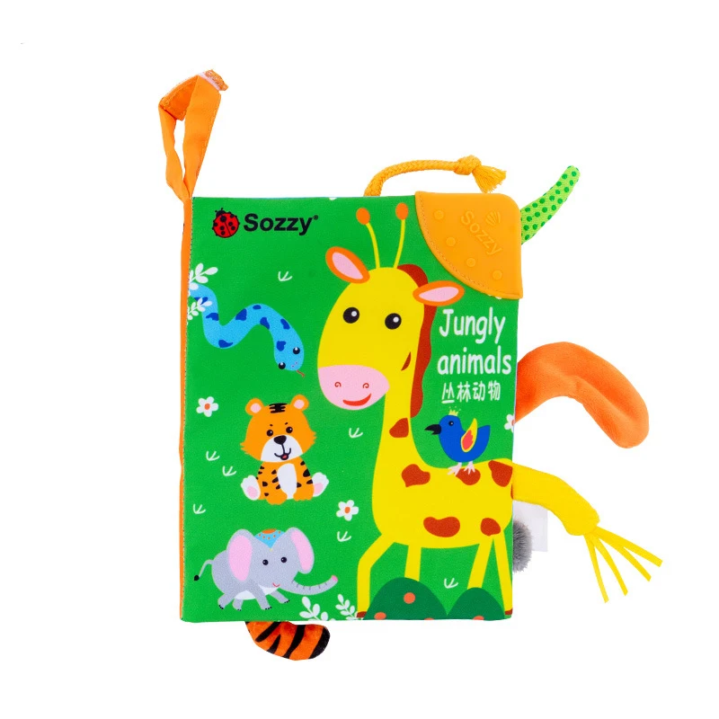 Cute Animals Tails Rattle Soft Baby Cloth Book Educational Baby Book Toys For Babies Development Toys 0-3 Years 9