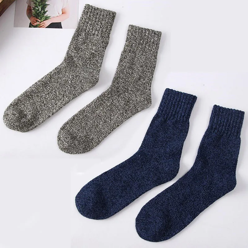Регулируемые зимние эластичные Calcetines Hombre толстые хлопковые носки в полоску повседневные теплые мягкие удобные 5 пар/лот мужские шерстяные носки