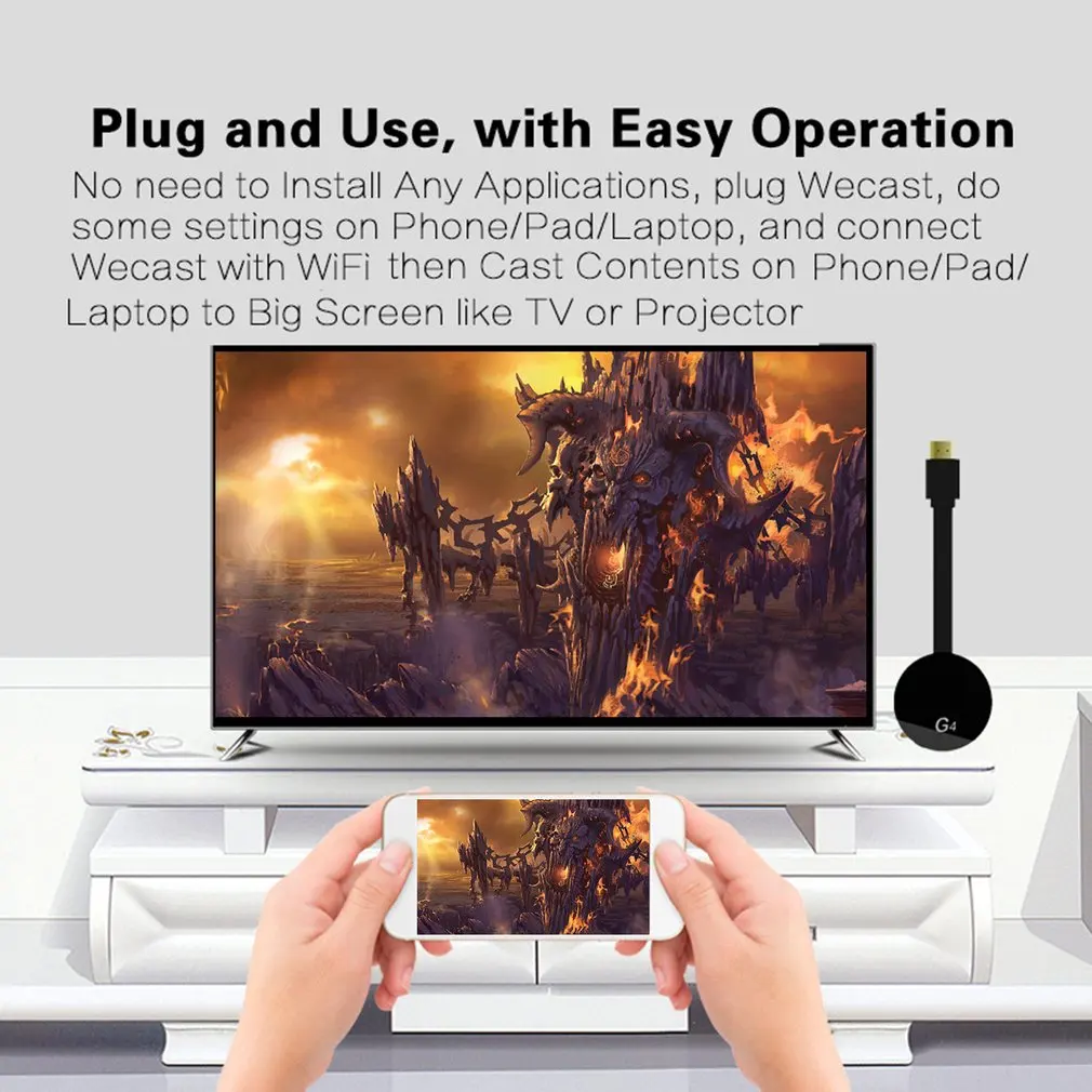 G4 Chromecast хромированный литой ультра 4K цифровой медиа видео поток HDTV WiFi HDMI высокой четкости высокой производительности