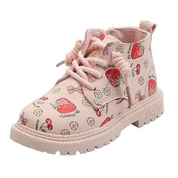

New Autumn Children Casual Shoes Soft Leather Toddler Kids Cute Martin Boots Waterproof Comfortable Fashion Girls Short Boots