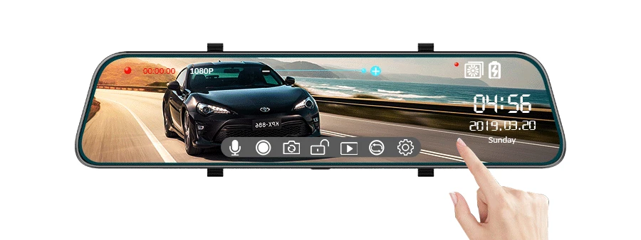 12 дюймов 2K видео поток автомобиля зеркало заднего вида DVR 2.5D экран супер ночного видения Dash Cam камера видео рекордер двойной Cam Регистратор