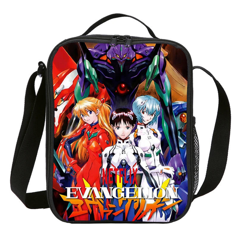 Аниме EVA Neon Genesis Evangelion печать сумка-переноска для ланча Термоизолированный теплый коробка для пикника хранения сумка новая - Цвет: Серый